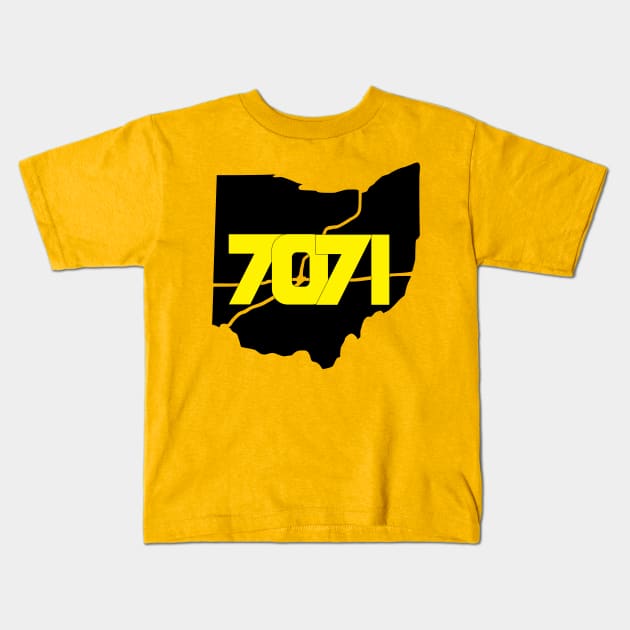 Black & Yellow 7071 Kids T-Shirt by 7071